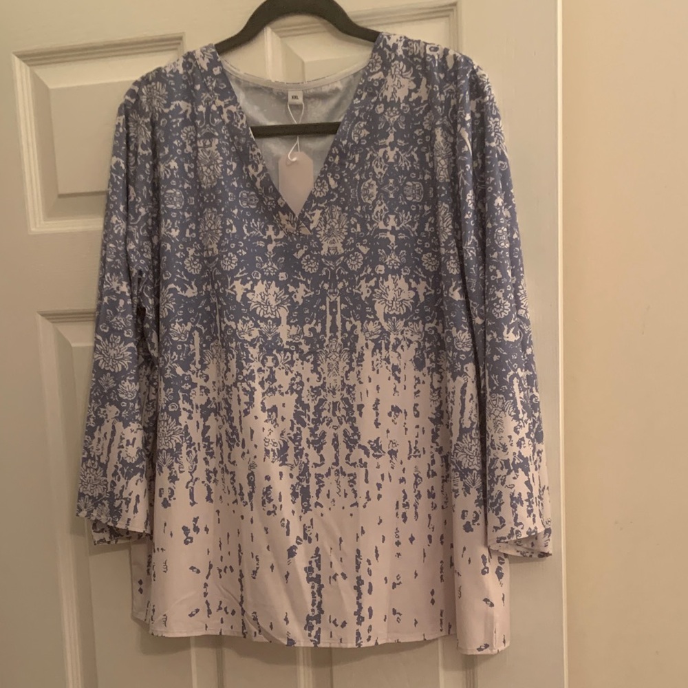 Chic Blue and White Women's Tunic